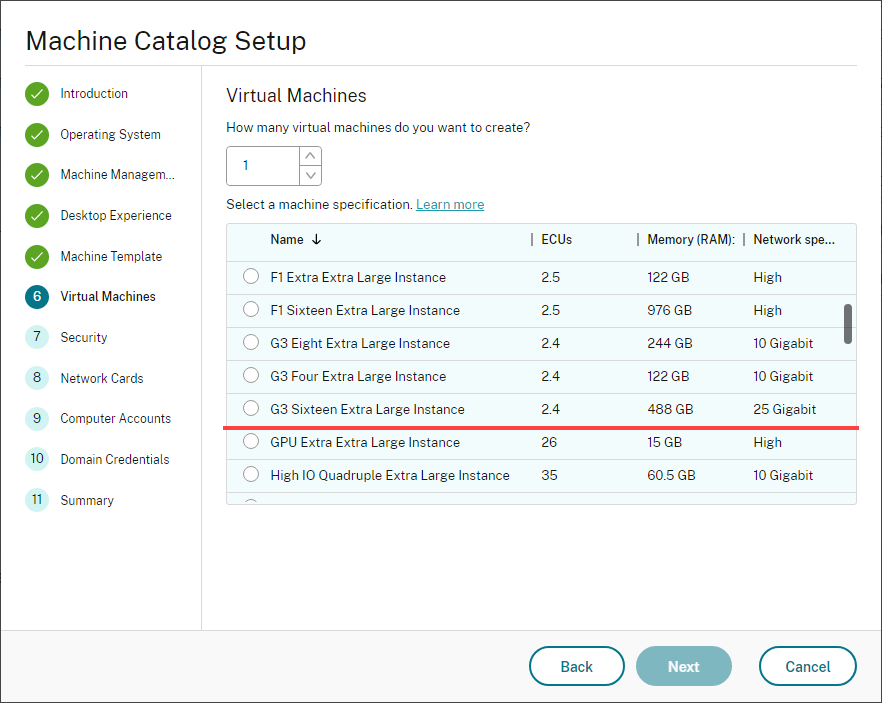 How to update AWS instance types in Citrix Cloud Machine Catalog setup when the instance type you're looking for is not shown